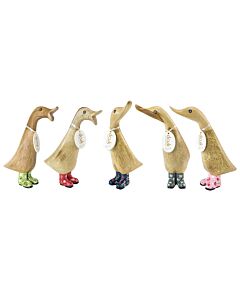 DCUK Natural Finish Duckling with Floral Welly Boots
